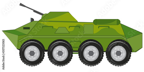 Vector illustration of the military machine of the combat machine