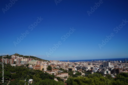 the landscape from park guell in barcelona