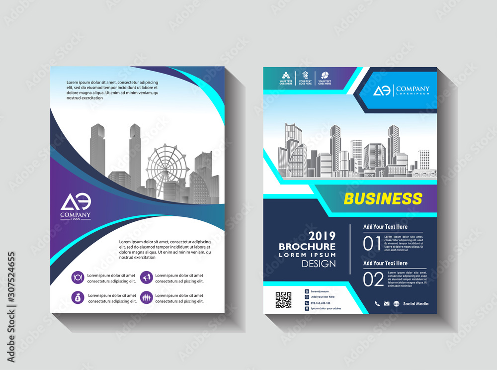 Brochure template layout, cover design annual report, magazine, flyer or booklet in A4 with blue geometric shapes on polygonal background Brochure template layout, cover design annual report, magazine, flyer or booklet in A4 with blue geometric shapes on polygonal background