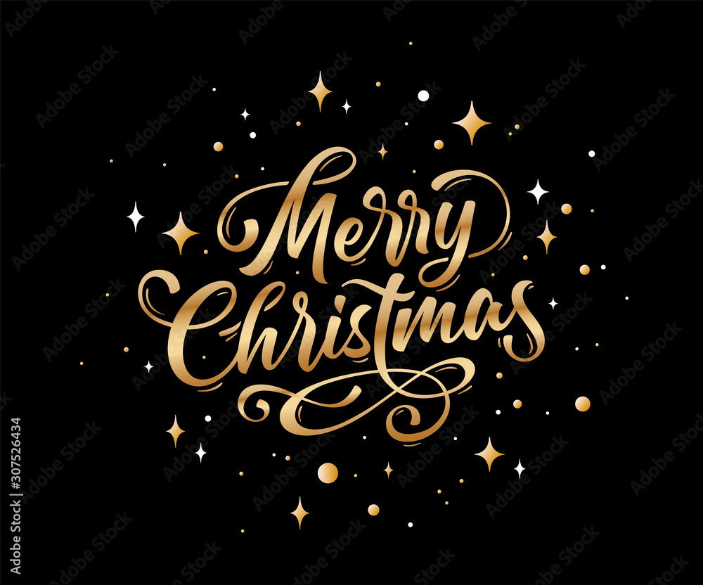 Merry Christmas. Lettering text for Merry Christmas