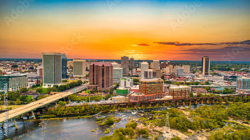 Richmond, Virginia, USA Downtown Drone Skyline Aerial photo