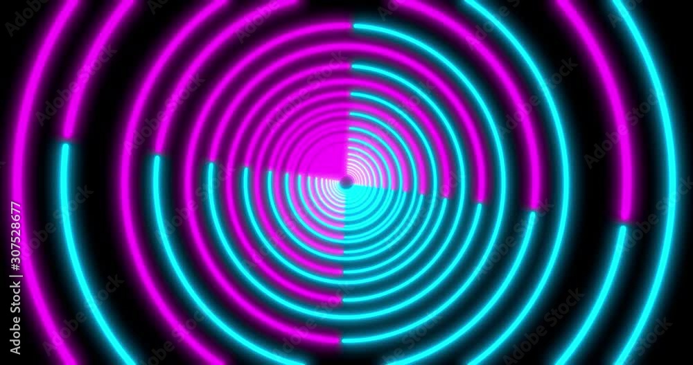 Neon Circle background with LED Fluorescent tunnel. Ultraviolet abstract blue, purple color. looped animation 4k. Neon Circle background with LED Fluorescent tunnel. Ultraviolet abstract blue, purple color. looped animation 4k.
