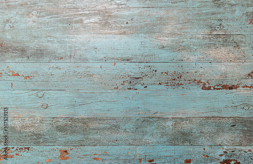 Rustic Blue Painted Wood Texture Background