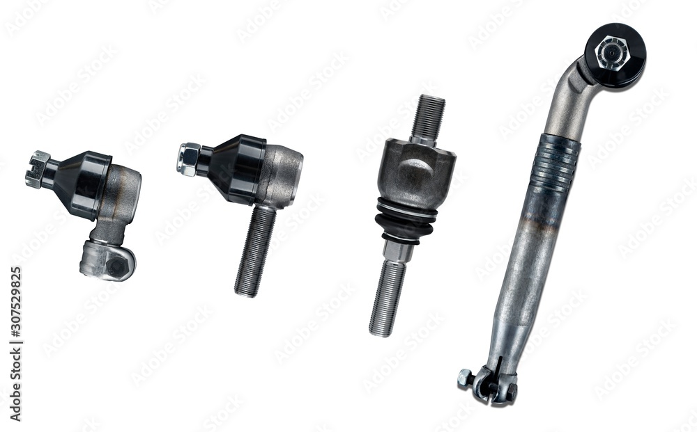Group of Steering joint designed for tractor on white isolated background Group of Steering joint designed for tractor on white isolated background