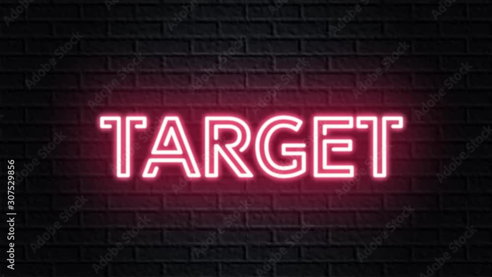red neon video animation target red neon video animation target