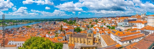 Aerial view of coimbra with Se velha cathedral, Portugal