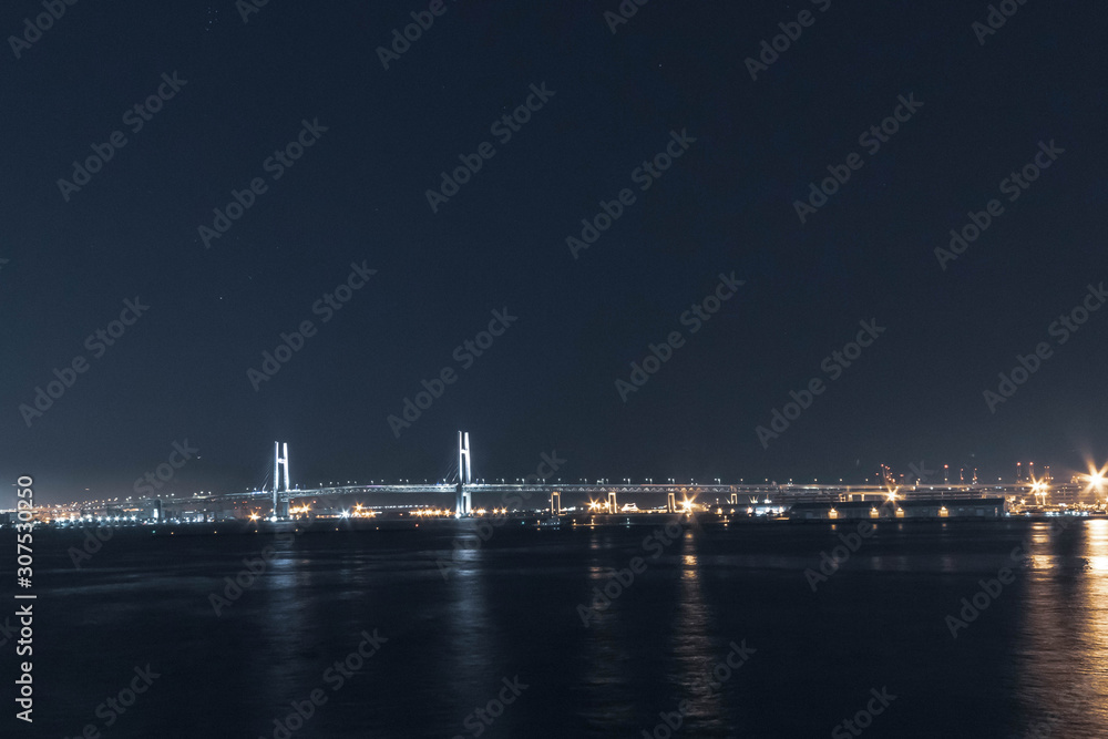 横浜ベイブリッジの夜景 横浜ベイブリッジの夜景