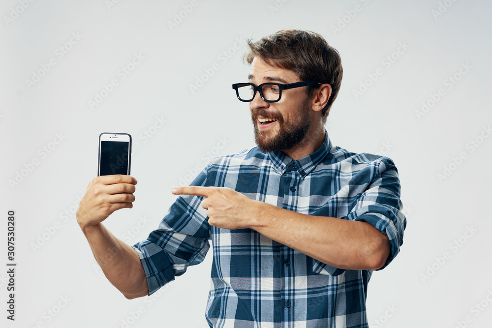 man with mobile phone man with mobile phone