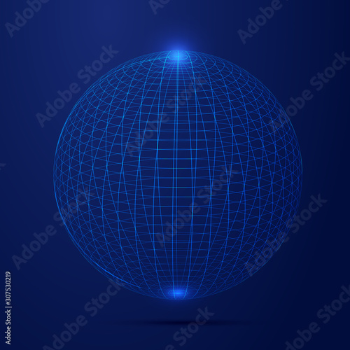 abstract blue background with globe