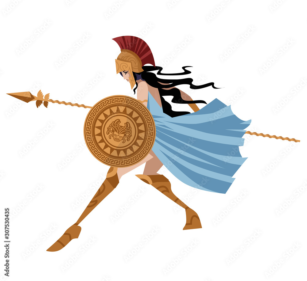 greek mythology athena minerva goddess Stock Vector Adobe Stock
