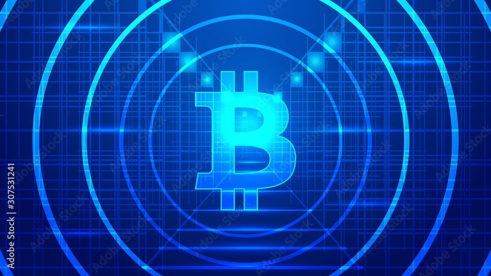 Bitcoin in the future abstract technology background, the concept of global technology network. Bitcoin in the future abstract technology background, the concept of global technology network.