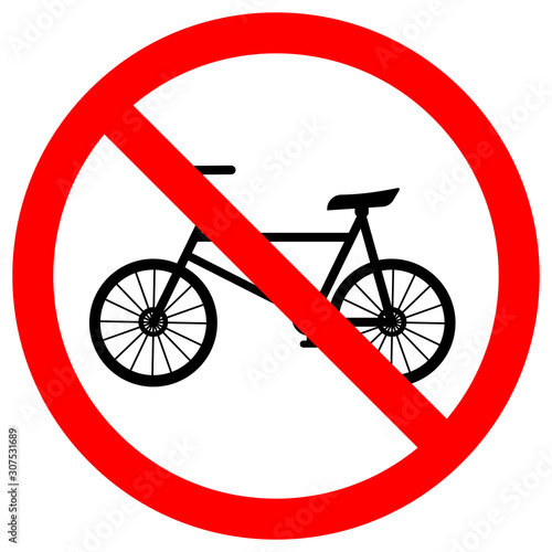 Prohibit Bicycle Symbol Sign,Vector Illustration, Isolate On White Background, Label. EPS10