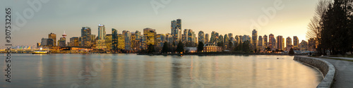 Beautiful panorama view on Vancouver Downtown view from Stanley Park