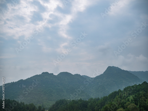 Beautiful View on the Highway road from zhangjiajie city to fenghuang County in Hunan province china