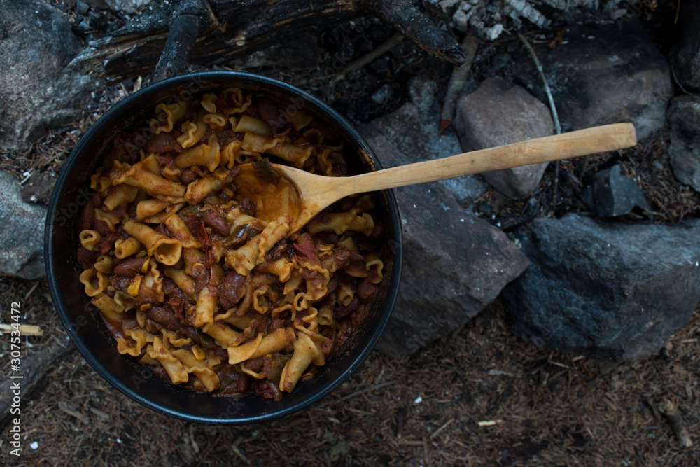 Camp food on a hiking adventure Camp food on a hiking adventure
