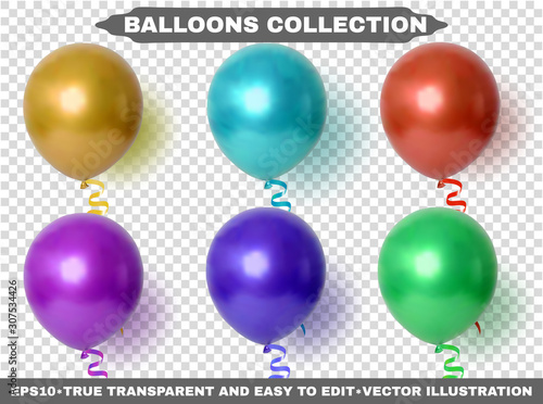 Helium multi colored and realistic glossy balloons