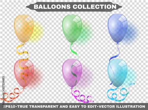 Helium multi colored and realistic glossy balloons
