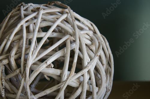 Close up of White Wicker Ball