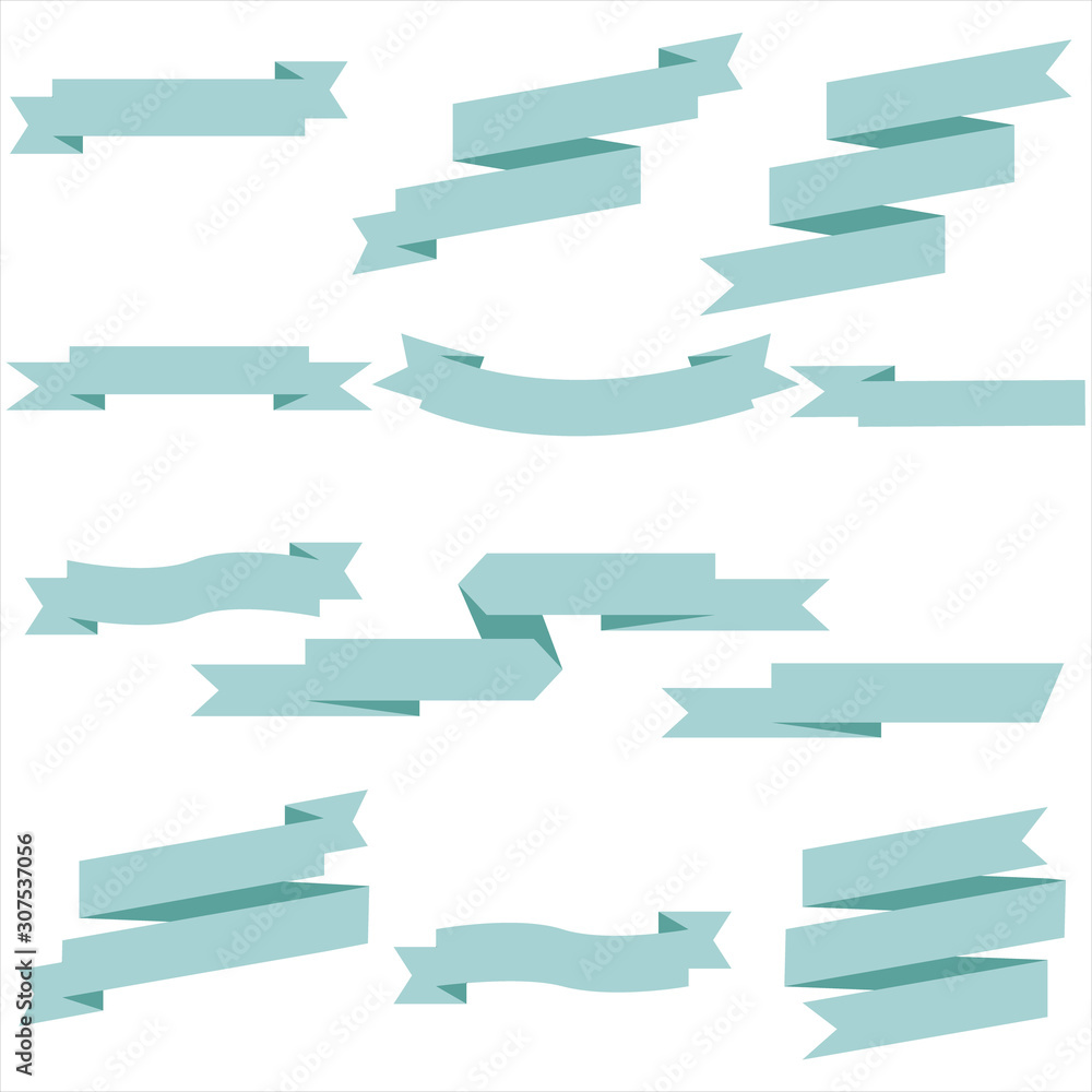 Pastel Ribbon Set In Isolated For Celebration Banner White Background, Vector Illustration Pastel Ribbon Set In Isolated For Celebration Banner White Background, Vector Illustration