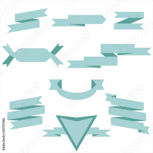 Free Download PASTEL Ribbon Set In Isolated For Celebration And Winner Award Banner White Background - GFXLoad