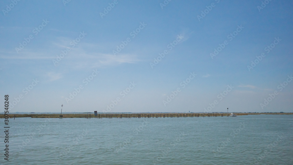 View of lagoon of Venice from island of Torcello, Venice, Italy