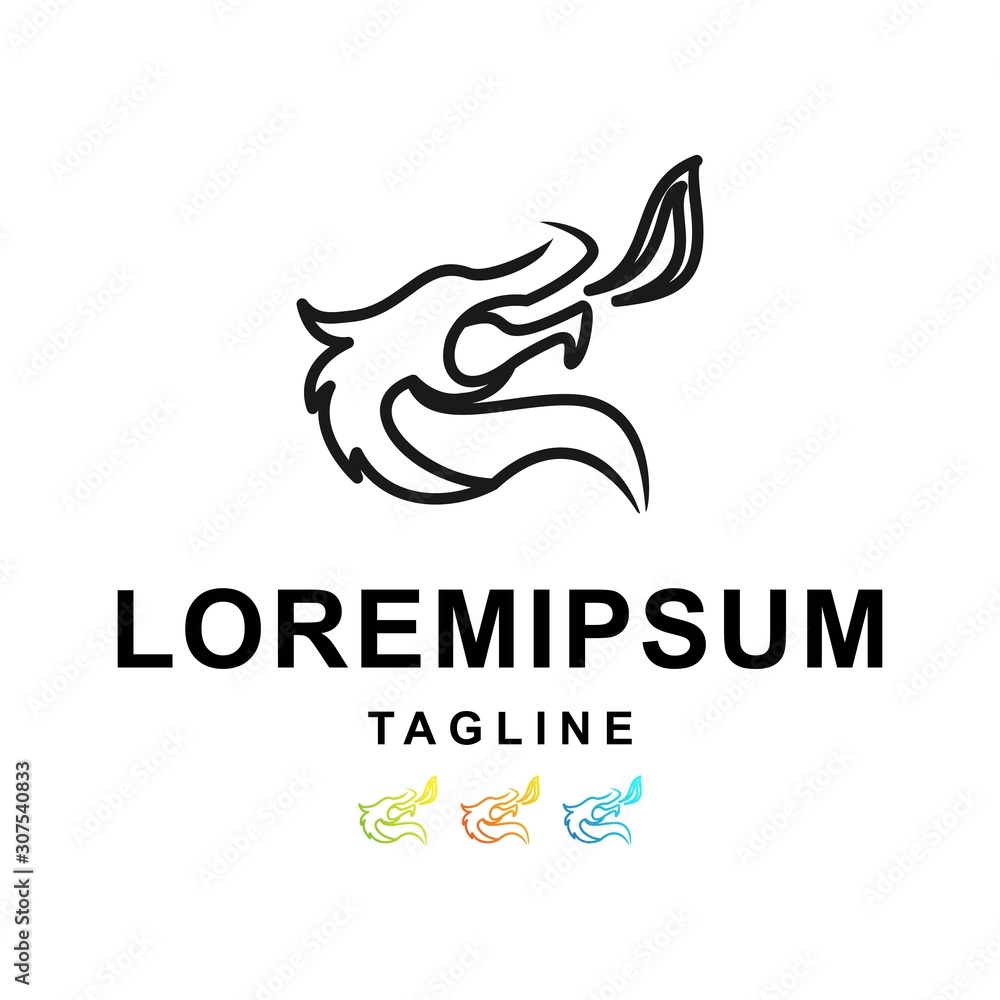 Fototapeta premium colorful dragon logo design vector