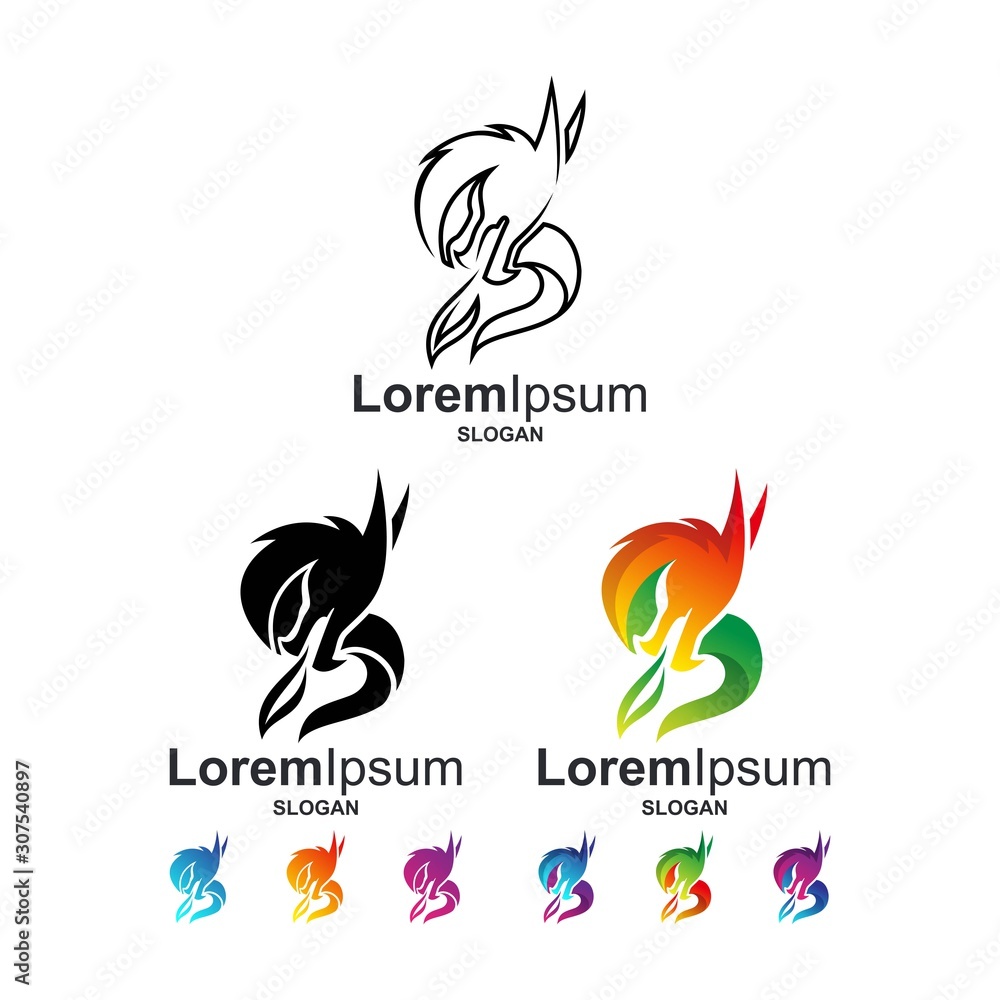 colorful dragon logo design vector bundle