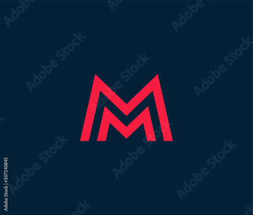 letter M modern style Logo Icon Minimal emblem design template