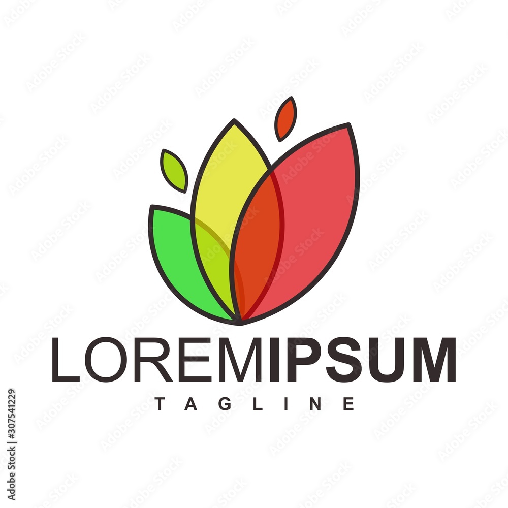 Obraz premium colorful leaf logo design vector