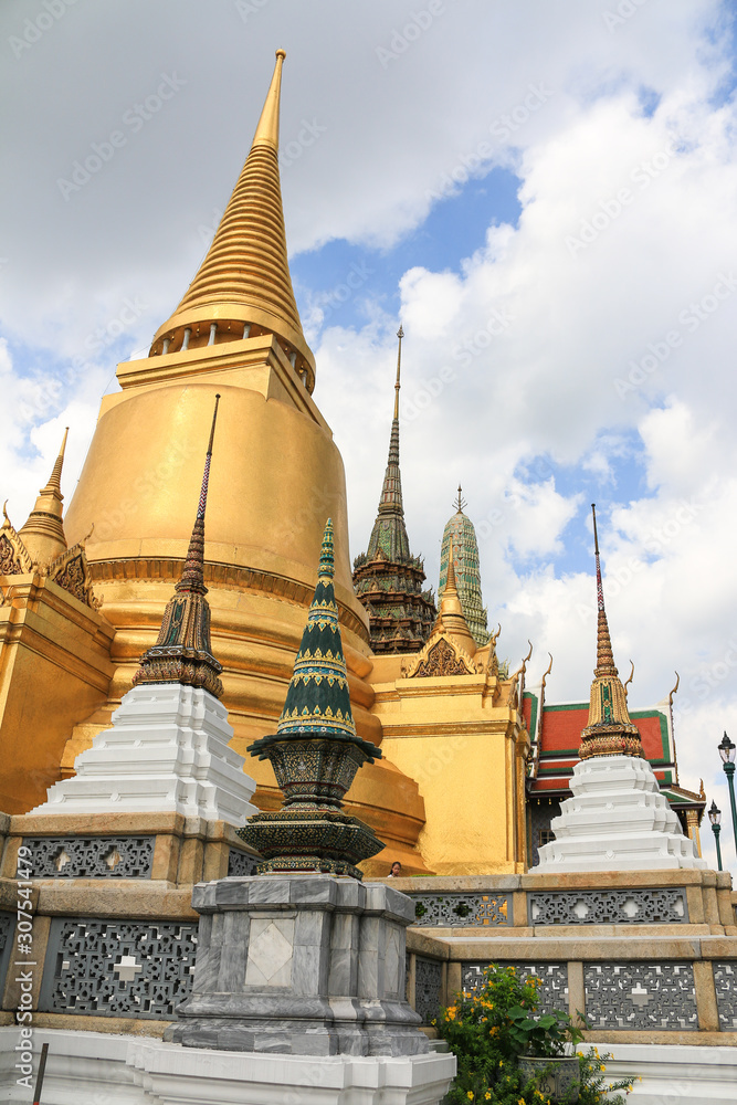 Grand palace and Wat phra keaw or Temple of the Emerald Buddha is one of the most important Buddhist temples, Bangkok, Thailand Grand palace and Wat phra keaw or Temple of the Emerald Buddha is one of the most important Buddhist temples, Bangkok, Thailand
