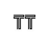 Initial two letter black line shape logo vector TT