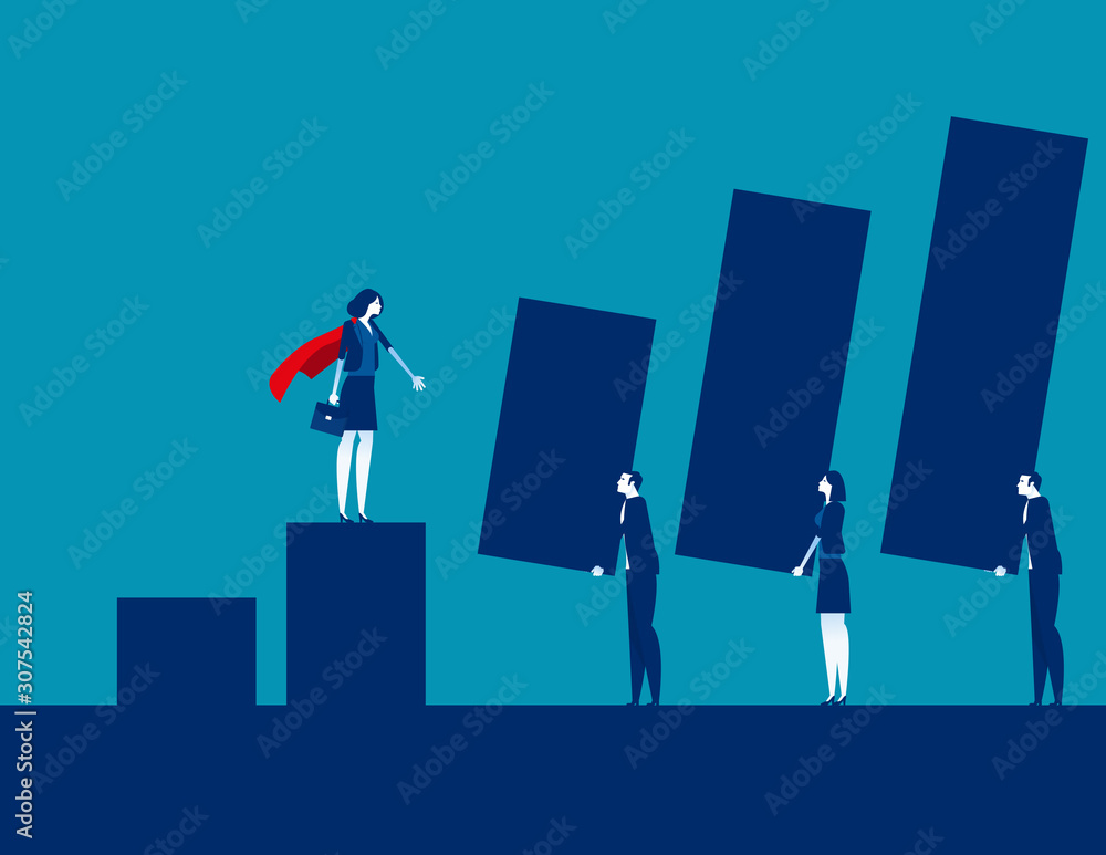 Leader projecting future profits. Concept business graph and profit vector illustration, Profit Projections Leader projecting future profits. Concept business graph and profit vector illustration, Profit Projections