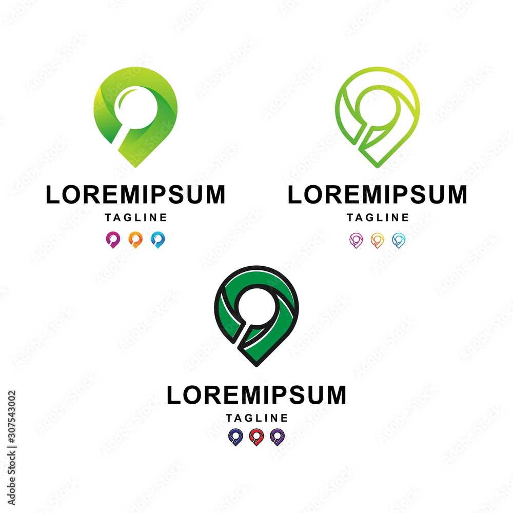 colorful point with magnifying glass logo design bundle colorful point with magnifying glass logo design bundle