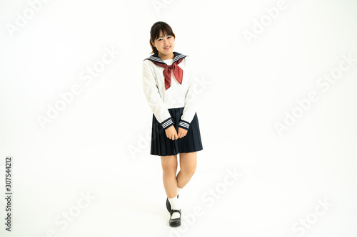 Bild auf Leinwand セーラー服の女子高生