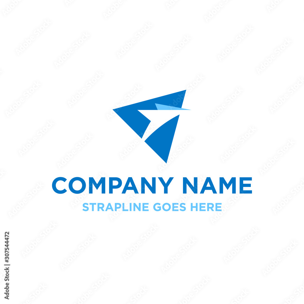 Abstract logo design template. Fly arrow or plane logo - Vector Abstract logo design template. Fly arrow or plane logo - Vector