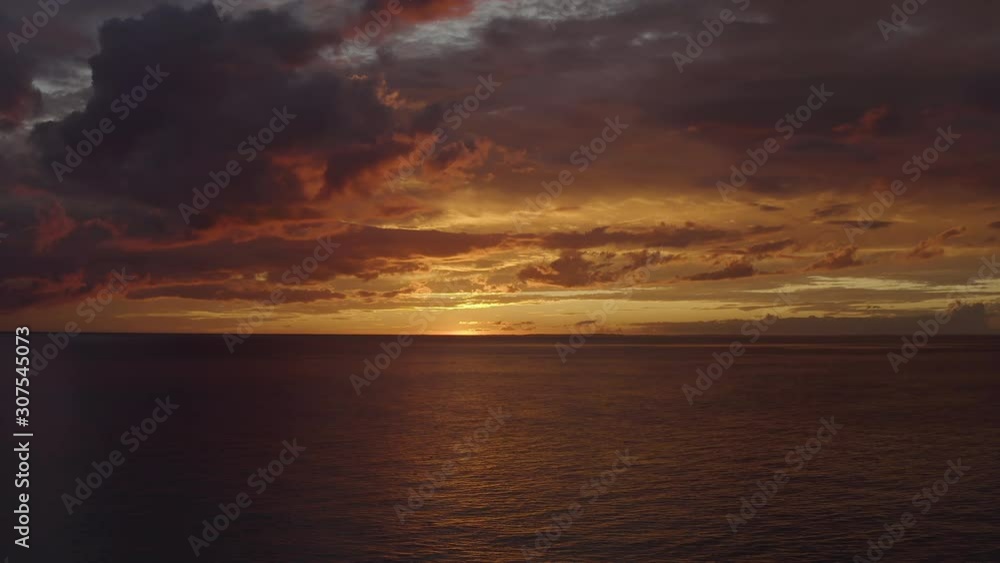 Ascending aerial view of a beautiful sunset over the Grand Turk in Caribbean Ascending aerial view of a beautiful sunset over the Grand Turk in Caribbean