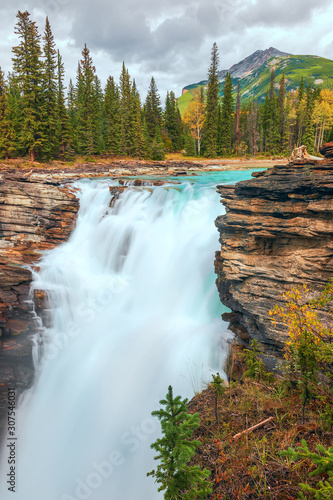 Athabasca Falls in the Canadian Rockies.Jasper National Park.Alberta.Canada