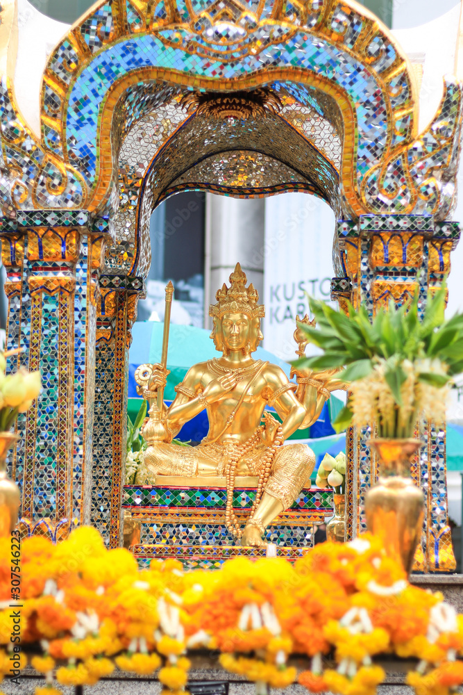 Phra Phrom or Erawan Shrine at Ratchaprasong.