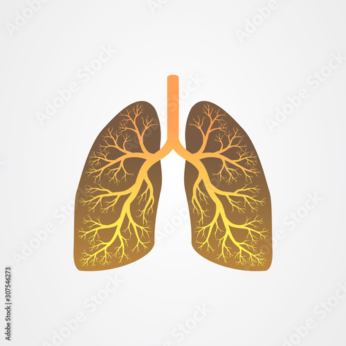 Dead tree branches and human lungs vector illustration