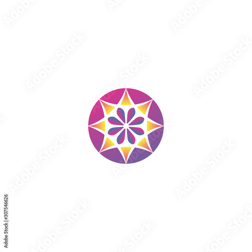 Beautiful flower logo design vector colorful