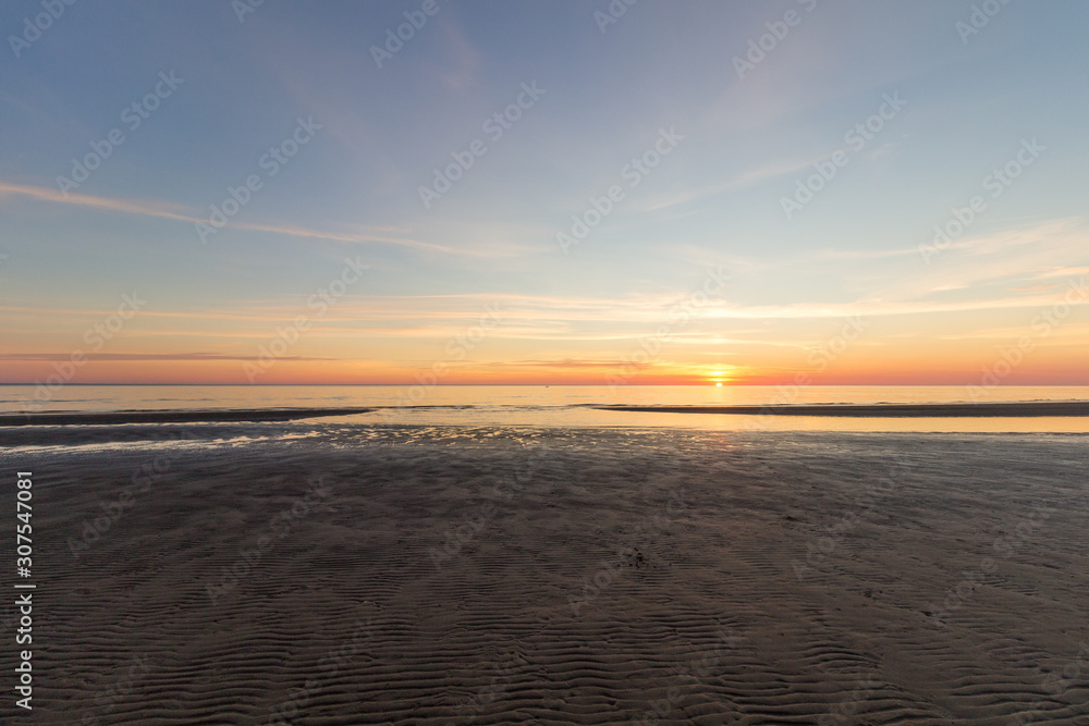 gorgeous sunset on the north sea