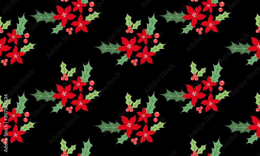 Elegant template for floral pattern christmas, leaf flower.