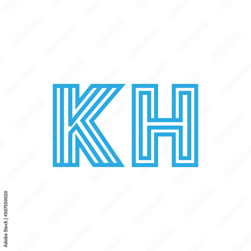 Initial line logo letter KH for business company or brand product