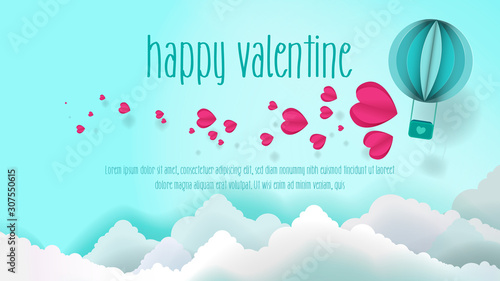 Dubbed hot-air balloons valentine's day background