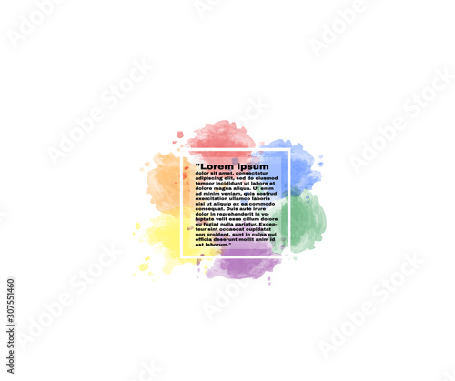 Frame border in Rainbow - LGBT Watercolor background, LGBT pride concept, sign symbol background, vector illustration.