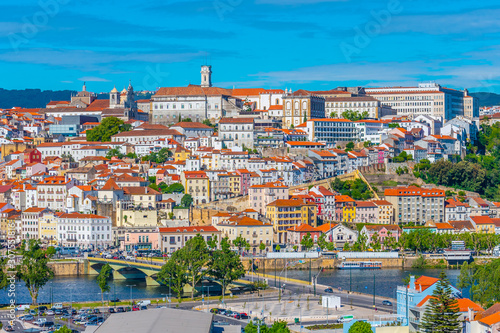 Aerial view of Coimbra from Monastery of Santa Clara-a-Nova, Portugal