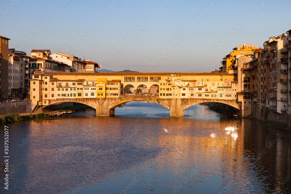 Ponte Vecchio at Sunset in Florence Italy