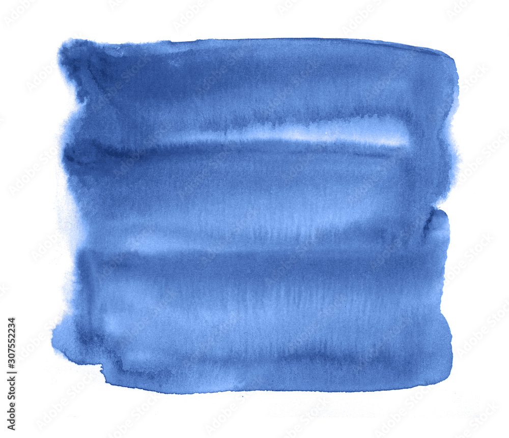 Fototapeta premium Classic Blue watercolor background isolated on white. Bright picture, color of year 2020. 19-4052
