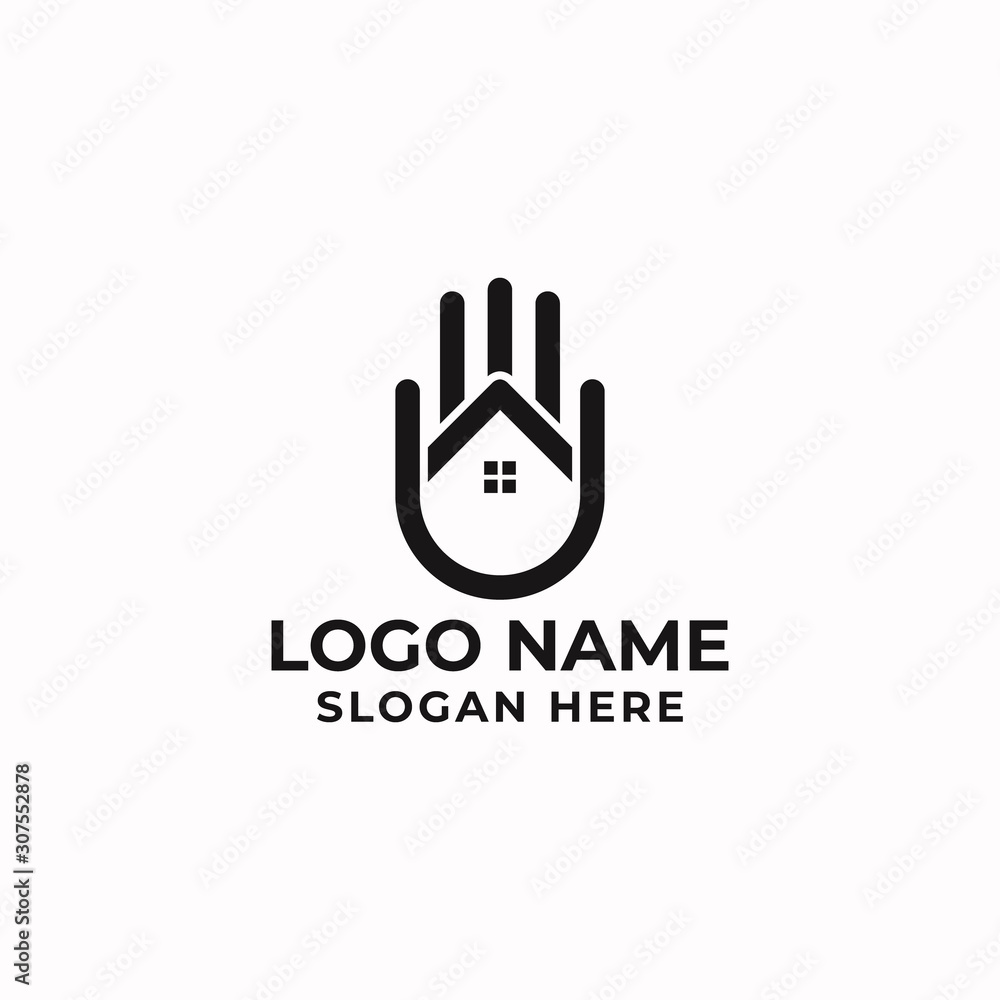 Home hand Logo design template for use any purpose Home hand Logo design template for use any purpose