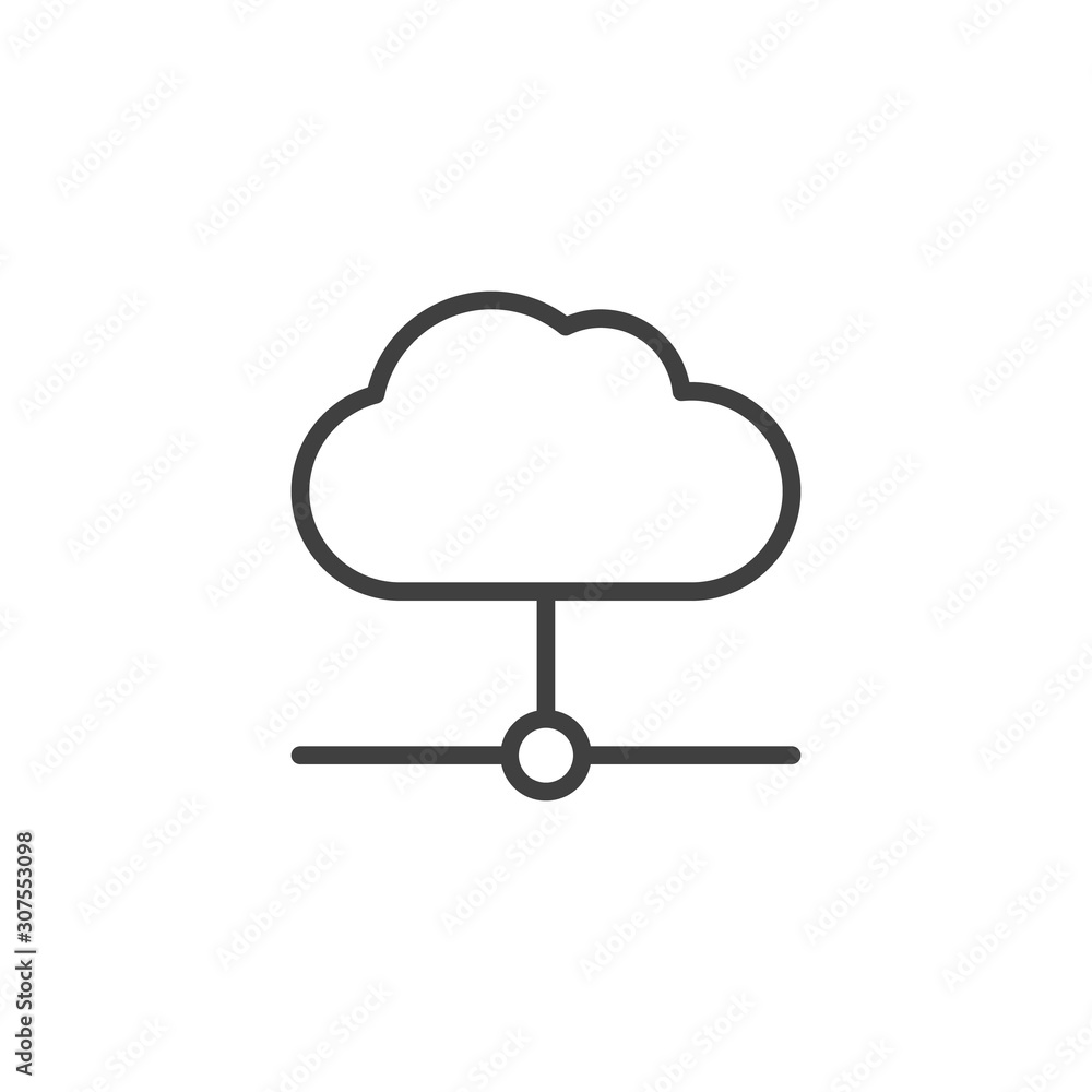 Server cloud computing line icon. linear style sign for mobile concept and web design. Cloud data, connection network outline vector icon. Symbol, logo illustration. Vector graphics Server cloud computing line icon. linear style sign for mobile concept and web design. Cloud data, connection network outline vector icon. Symbol, logo illustration. Vector graphics